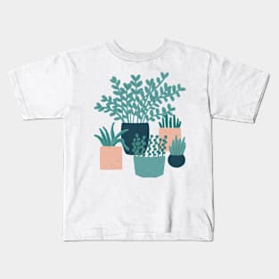Plants & Cacti (Ultramarine) Kids T-Shirt